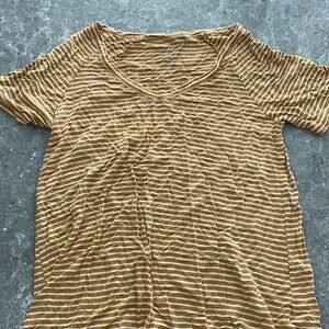 American Eagle Yellow Striped Shirt